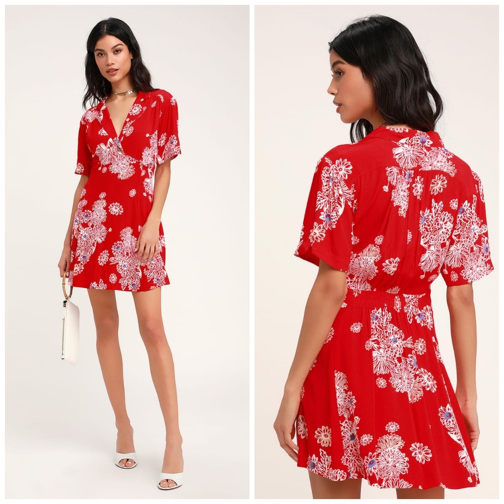 FREE PEOPLE Hawaii floral mini dress